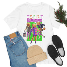 Load image into Gallery viewer, "ESPIRIT HALLOWEEN" Multi-Colored White DTG T-Shirt