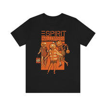 Load image into Gallery viewer, "ESPIRIT HALLOWEEN" Orange on Black DTG T-Shirt