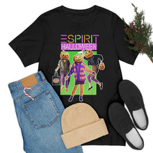 Load image into Gallery viewer, "ESPIRIT HALLOWEEN" Multi-Colored Black DTG T-Shirt