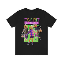 Load image into Gallery viewer, "ESPIRIT HALLOWEEN" Multi-Colored Black DTG T-Shirt