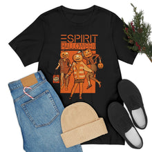 Load image into Gallery viewer, "ESPIRIT HALLOWEEN" Orange on Black DTG T-Shirt