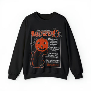 "BLACK CATS AND GOBLINS" Black DTG Crewneck Sweatshirt