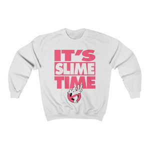 "IT'S SLIME TIME" White DTG Crewneck Sweatshirt