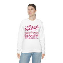 Load image into Gallery viewer, &quot;I GOT NAILED&quot; White DTG Crewneck Sweatshirt