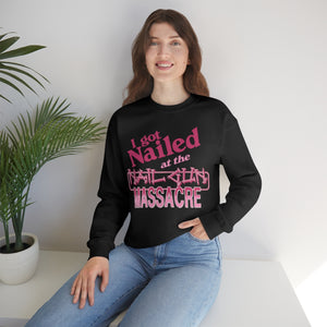 "I GOT NAILED" Black DTG Crewneck Sweatshirt