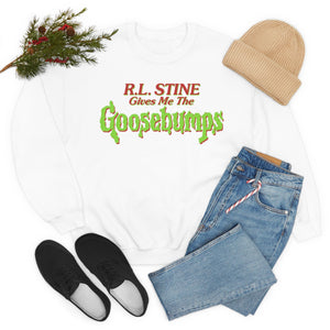 "R.L. STINE GIVES ME" Black or White Crewneck Sweatshirt