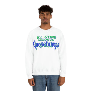 "R.L STINE GIVES ME" Black or White Crewneck Sweatshirt