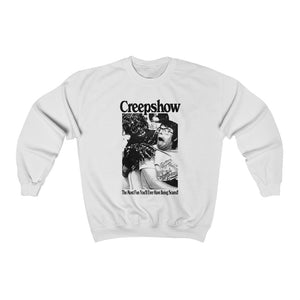 "BEING SCARED" DTG White Crewneck Sweatshirt
