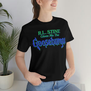 "R.L. STINE GIVES ME" Black or White DTG T-Shirt