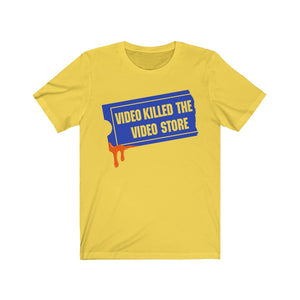 "VIDEO KILLED THE VIDEO STORE" Yellow T-Shirt