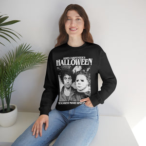 "THE SCARIEST MOVIE..." Black DTG Crewneck Sweatshirt