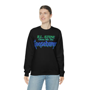 "R.L STINE GIVES ME" Black or White Crewneck Sweatshirt