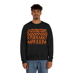 "I'm Heading Straight For The Candy" Orange on Black DTG Crewneck Sweatshirt