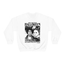 Load image into Gallery viewer, &quot;THE SCARIEST MOVIE...&quot; White DTG Crewneck Sweatshirt