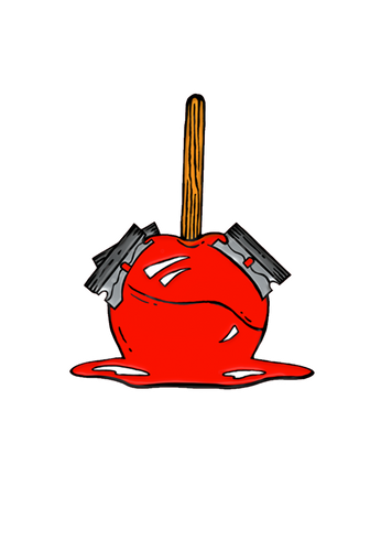 Candy Apple Razor Enamel Pin